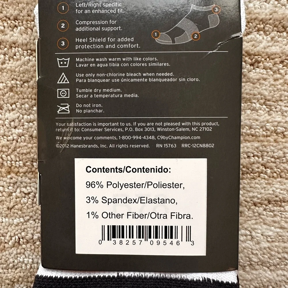 Champion C9 Premium Maximum Performance Running Socks Low Cut Compression White